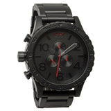 Nixon 51-30 Chronograph Black Dial Black Steel Strap Watch for Men - A083-2298
