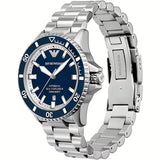 Emporio Armani cBlue Dial Silver Steel Strap Watch for Men - AR60079