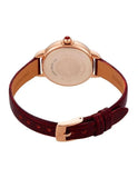 Emporio Armani Mia Mother of Pearl Dial Red Leather Strap Watch for Women - AR11646
