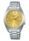 Seiko 5 Sports SNXS Automatic Gold Dial Silver Steel Strap Watch for Men - SRPL59K1