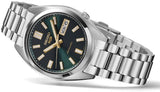 Seiko 5 Sports Automatic Green Dial Silver Steel Strap Watch for Men - SRPL57K1