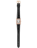 Emporio Armani Genni Silver Dial Black Leather Strap Watch for Women - AR11624