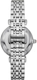 Emporio Armani Gianni T-Bar Pink Dial Silver Steel Strap Watch for Women - AR11686