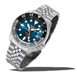 Seiko 5 Sports SKX Racers Heritage Velocity Blue Dial Silver Steel Strap Watch for Men - SSK045K1