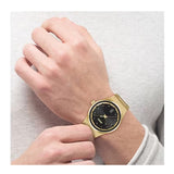 Hugo Boss Candor Black Dial Gold Steel Strap Watch for Men - 1514077