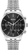 Hugo Boss 1514157 Avery Chronograph Men's Watch – Black Dial & Silver Steel Strap