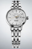 Seiko Presage Cocktail Time Automatic Diamonds White Dial Silver Steel Strap Watch for Women - SRE017J1
