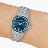 Hugo Boss Candor Blue Dial Silver Steel Strap Watch for Men - 1514076