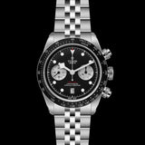 Tudor Black Bay Chrono Black Dial Silver Steel Strap Watch for Men - M79360N-0013
