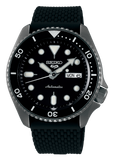 Seiko 5 Sports SKX Series Automatic Black Dial Black Silicone Strap Watch for Men - SRPD65K2