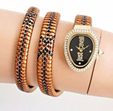 Just Cavalli Doppio Black Dial Multicolor Steel Strap Watch for Women - JC1L163M0065