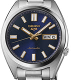 Seiko 5 Sports Automatic Blue Dial Silver Steel Strap Watch for Men - SRPL55K1