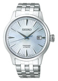 Seiko Presage Cocktail Time Automatic Ice Blue Dial Silver Steel Strap Watch for Men - SRPE19J1