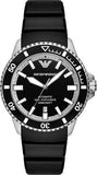 Emporio Armani Sea Explorer Black Dial Black Silicone Strap Watch for Men - AR60086