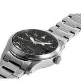 Seiko 5 Sports Flieger Automatic Black Dial Silver Steel Strap Watch for Men - SRPH27K1