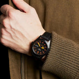 Seiko 5 Sports Flieger Pilot Automatic Black Dial Black Nylon Strap Watch for Men - SRPH33K1