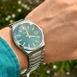 Seiko Conceptual Green Dial Silver Steel Strap Watch for Men - SUR601P1