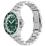 Emporio Armani Sea Explorer Green Dial Silver Steel Strap Watch for Men - AR60080