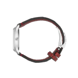 Gucci G Timeless Quartz Silver Dial Maroon Leather Strap Watch for Women - YA1265057