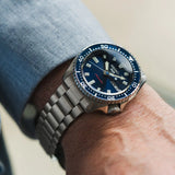 Seiko 5 Sports SKX Automatic Blue Dial Silver Steel Strap Watch for Men - SRPL83K1