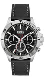 Hugo Boss 1514055 Troper Chronograph Men's Watch – Black Dial & Black Leather Strap