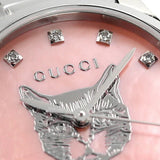 Gucci G Timeless Diamonds Pink Mother of Pearl Dial Silver Steel Strap Watch for Women - YA1265025
