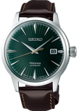 Seiko Presage Cocktail Time Automatic Green Dial Brown Leather Strap Watch for Men - SRPD37J1