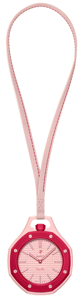 Swatch Royal Pop Pink Dial Pink Leather Strap Watch for Women - Otto Rosso