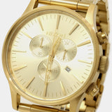 Nixon Sentry Chrono Gold Dial Gold Steel Strap Watch for Men - A386-502
