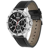 Hugo Boss 1514055 Troper Chronograph Men's Watch – Black Dial & Black Leather Strap