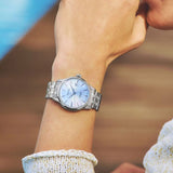 Seiko Presage Cocktail Time Automatic Ice Blue Dial Silver Steel Strap Watch for Men - SRPE19J1