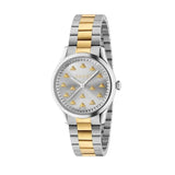 Gucci G Timeless 18K Gold Silver Dial Two Tone Steel Strap Watch for Women - YA1265032