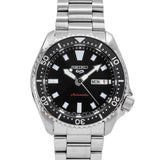 Seiko 5 Sports SKX Automatic Black Dial Silver Steel Strap Watch for Men - SRPL85K1