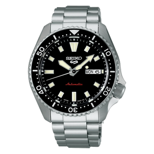Seiko 5 Sports SKX Automatic Black Dial Silver Steel Strap Watch for Men - SRPL85K1