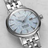 Seiko Presage Cocktail Time Automatic Skydiving Diamonds Blue Dial Silver Steel Strap Watch for Women - SRE007J1