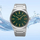 Seiko Conceptual Green Dial Silver Steel Strap Watch for Men - SUR601P1
