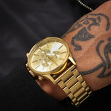 Nixon Sentry Chrono Gold Dial Gold Steel Strap Watch for Men - A386-502