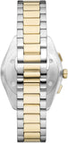 Emporio Armani Elegant Chronograph Cream Dial Two Tone Steel Strap Watch for Men - AR11605