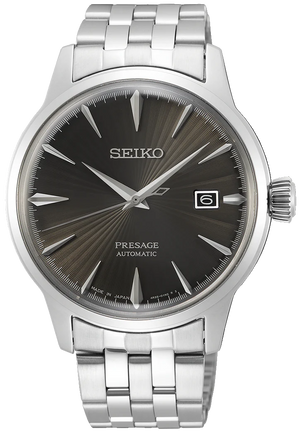Seiko Presage Cocktail Time Automatic Black Dial Silver Steel Strap Watch for Men - SRPE17J1
