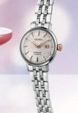 Seiko Presage Cocktail Time Skydiving Automatic Diamonds Mother of Pearl Dial Silver Steel Strap Watch for Women - SRE009J1
