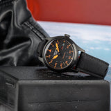 Seiko 5 Sports Flieger Pilot Automatic Black Dial Black Nylon Strap Watch for Men - SRPH33K1