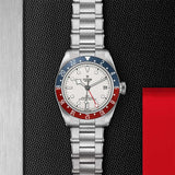 Tudor Black Bay GMT Silver Dial Silver Steel Strap Watch for Men - M79830RB-0010