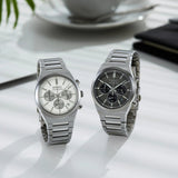 Seiko Conceptual Chronograph Grey Dial Silver Steel Strap Watch for Men - SSB455P1