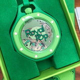 Swatch x AP Royal Pop Green Dial Green Leather Lanyard Watch for Men - Green Eight