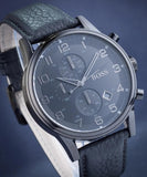 Hugo Boss 1512567 Aeroliner Chronograph Men's Watch – Black Dial & Black Leather Strap