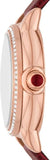 Emporio Armani Mia Mother of Pearl Dial Red Leather Strap Watch for Women - AR11646