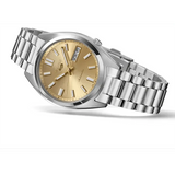 Seiko 5 Sports Automatic Gold Dial Silver Steel Strap Watch for Men - SRPL59K1