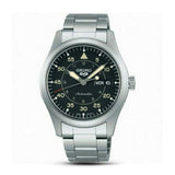 Seiko 5 Sports Flieger Automatic Black Dial Silver Steel Strap Watch for Men - SRPH27K1