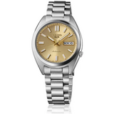 Seiko 5 Sports SNXS Automatic Gold Dial Silver Steel Strap Watch for Men - SRPL59K1