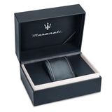 Maserati Stile Skeleton Chronograph Blue Dial Grey Steel Strap Watch for Men - R8873642012